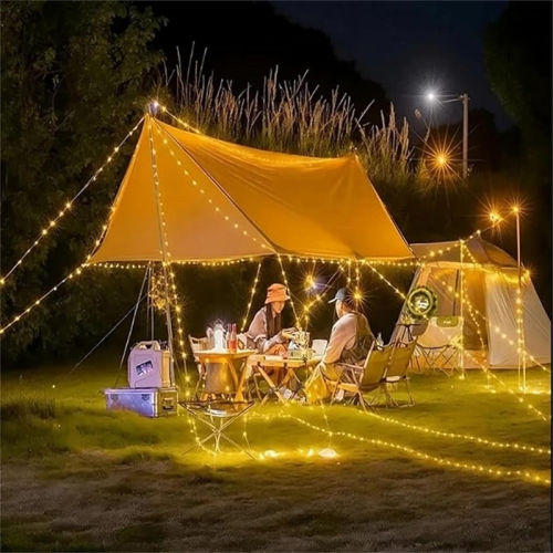 YOULIGHTS 32.80 ft/10 M String Lights Color Changing, Tent Lights for Camping, Outdoor Waterproof Portable Stowable String Light - Colourful