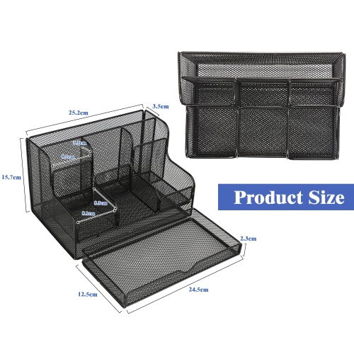 Desk Organizer, Office Organizers with 7 Compartmentsfor Notebook, Pens, Pencils Stationary Accessories Office Supplies
