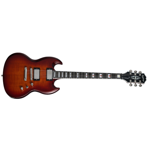 Guitare électrique SG Prophecy d'Epiphone avec Gigbag - Tiger Burst de Bengale vieilli