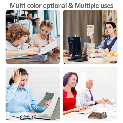 Desktop Calculator 12 Digit, Standard Dual Power with Battery and Solar, Large LCD Display Perfect for Home, Office and School