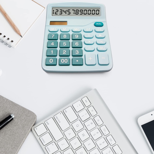 Calculatrice de bureau avec très grand écran ACL à 12 chiffres, calculatrice de bureau, pile et énergie solaire pour l’école à domicile de bureau