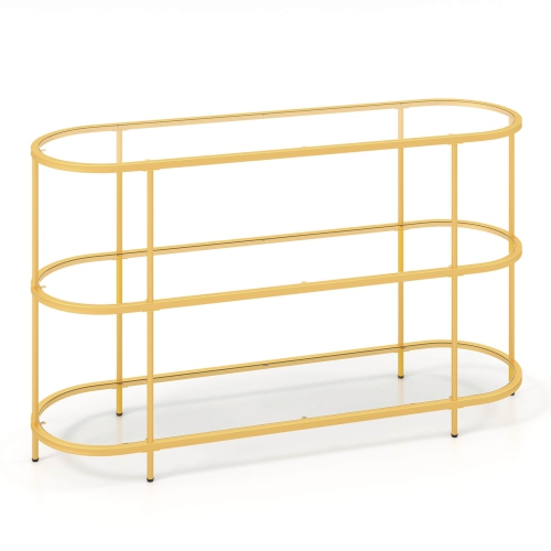 Costway 3-Tier TV Stand for TVs up to 65" with Tempered Glass Shelves TV Console Table
