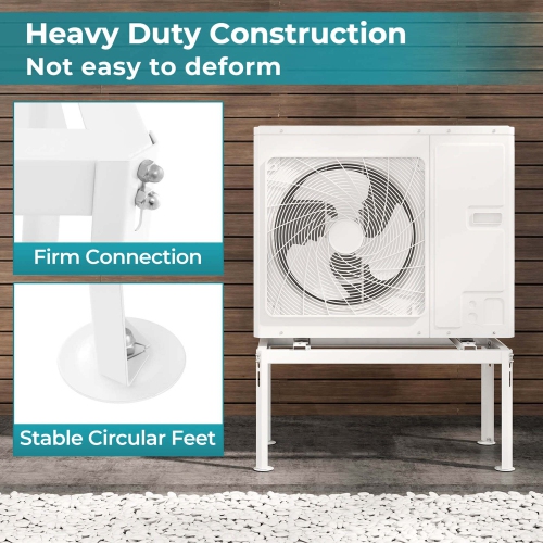 Costway 16" Mini Split Ground Stand with Adjustable Height Width & Length AC Condenser Stand