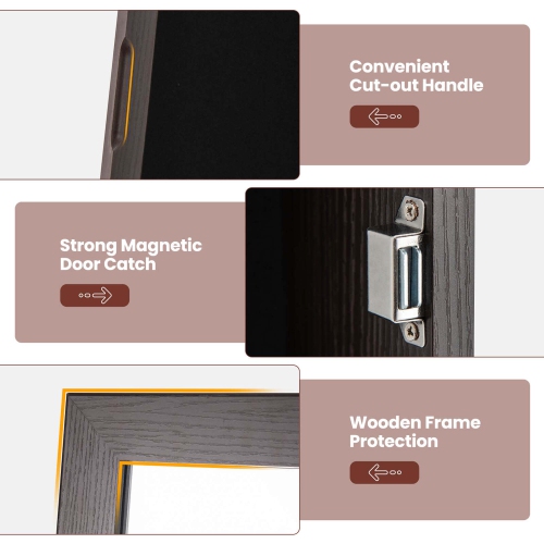 Coffret de rangement d'armoire avec miroir de Costway Jewellery avec cadeau de Noël sur pied