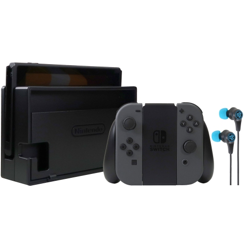 Console Nintendo Switch version 2 avec Joy Con grise et écouteurs boutons de jeu Bluetooth