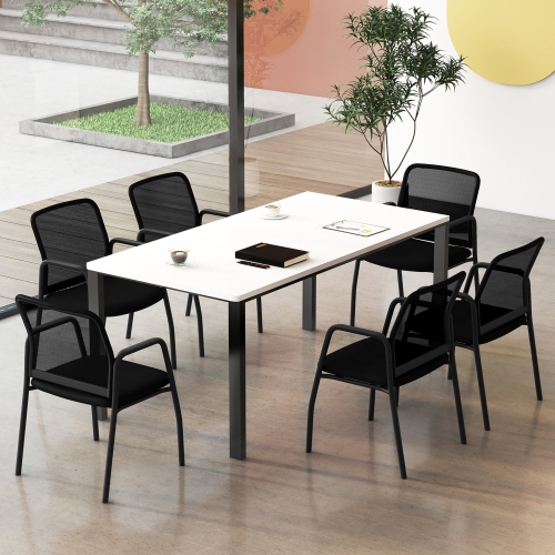 Gymax Meeting Room Chair Set of 2 Waiting Room Chairs w/ Ergonomic Backrest & Armrests