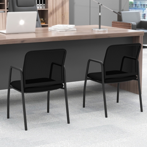 Gymax Meeting Room Chair Set of 10 Waiting Room Chairs w/ Ergonomic Backrest & Armrests