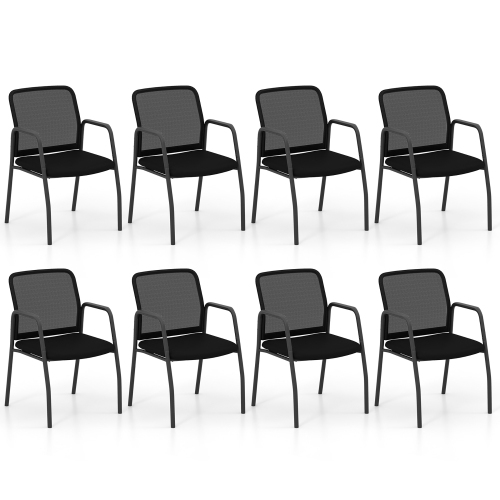 Gymax Meeting Room Chair Set of 8 Waiting Room Chairs w/ Ergonomic Backrest & Armrests