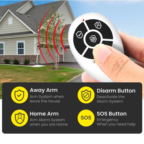 OSI Alarm Remote Controller 2-Pack - Accessory for OSI Smart Alarm System (Gen 2), Wireless, includes 1 CR2032 Battery, SOS, ARM Home, Arm Away and