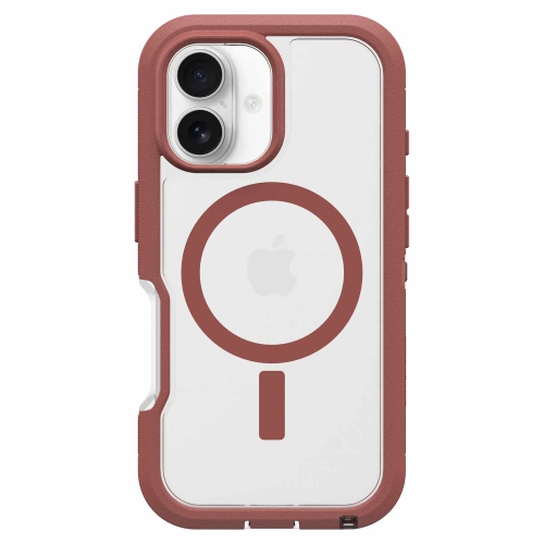 OtterBox Defender XT Clear Pro Case for iPhone 16 - Rugged Red Phone Protection with MagSafe