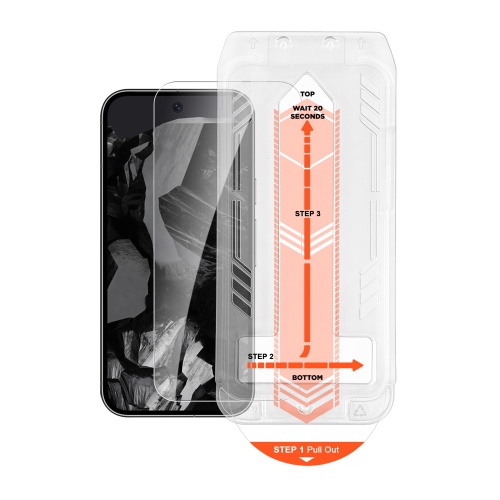Protecteur d'écran en verre trempé HyperGear pour Pixel 9 Pro XL de Google avec plateau d'application facile à installer