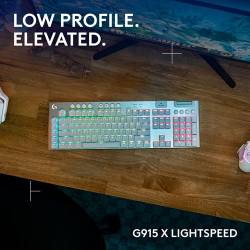 Logitech G915 X LIGHTSPEED Wireless Backlit Mechanical GL Tactile Full-Size Gaming Keyboard - White
