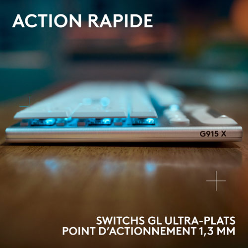 Logitech G915 X LIGHTSPEED Wireless Backlit Mechanical GL Tactile Full-Size Gaming Keyboard - White