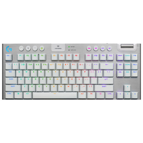 Logitech G915 X LIGHTSPEED Wireless Backlit Mechanical GL Tactile TKL Gaming Keyboard - White