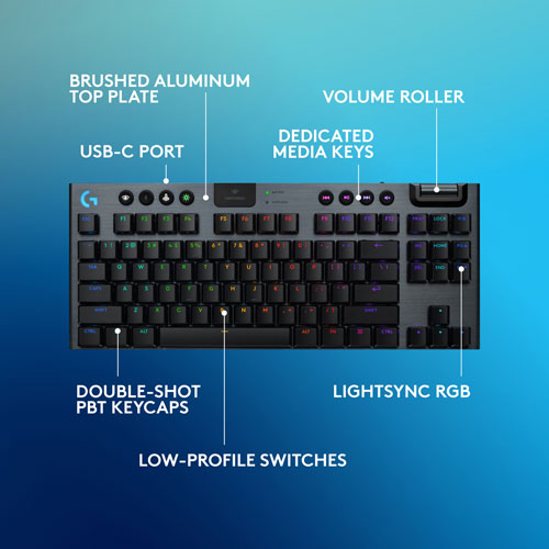 Logitech G915 X LIGHTSPEED Wireless Backlit Mechanical GL Tactile TKL Gaming Keyboard - Black