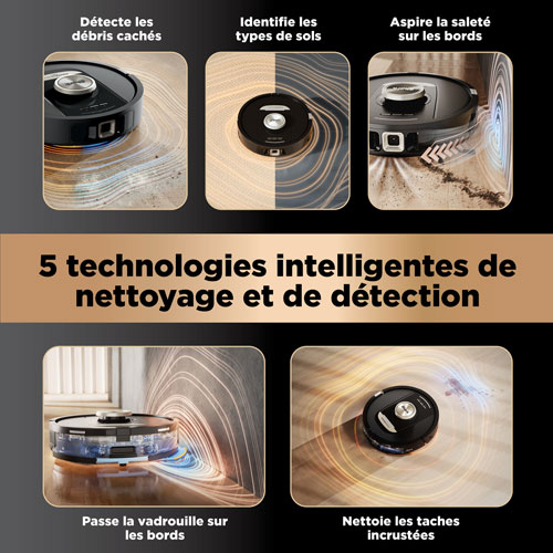 Aspirateur robot et vadrouille à vidage automatique PowerDetect NeverTouch Pro de Shark - Noir