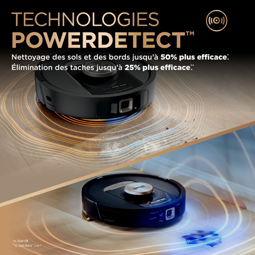 Aspirateur robot et vadrouille à vidage automatique PowerDetect NeverTouch Pro de Shark - Noir