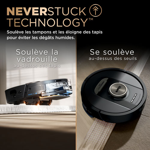 Aspirateur robot et vadrouille à vidage automatique PowerDetect NeverTouch Pro de Shark - Noir