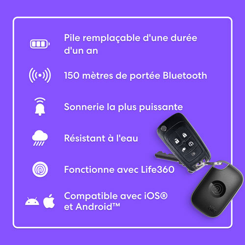 Dispositif de repérage d'article Bluetooth Tile Pro (2024) - Paquet de 2 - Noir/Blanc