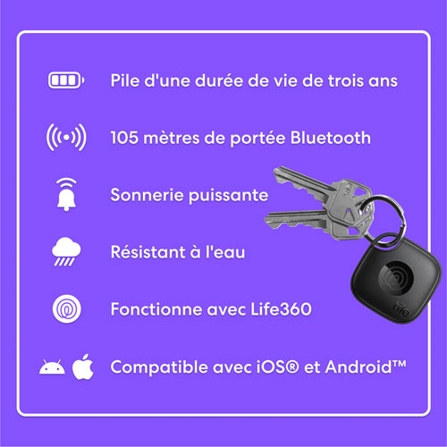 Dispositif de repérage d'article Bluetooth Mate de Tile - Blanc