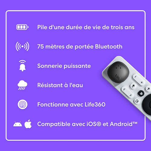 Dispositif de repérage d'article Sticker de Tile - Noir