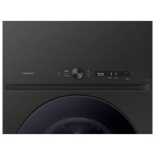 Duo laveuse électrique de 5,3 pi³ et sécheuse de 7,6 pi³ de Samsung (WH46DBH550EFAC) - Vert satiné