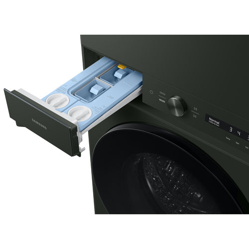 Duo laveuse électrique de 5,3 pi³ et sécheuse de 7,6 pi³ de Samsung (WH46DBH550EFAC) - Vert satiné