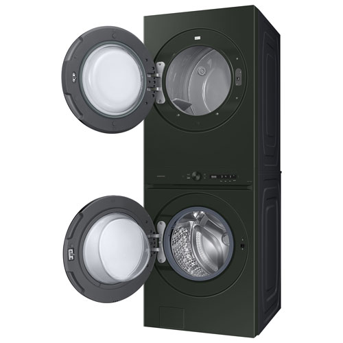 Duo laveuse électrique de 5,3 pi³ et sécheuse de 7,6 pi³ de Samsung (WH46DBH550EFAC) - Vert satiné