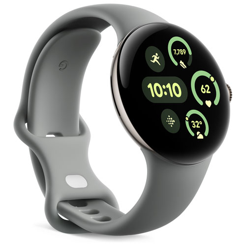 TELUS Google Pixel Watch 3 45mm Matte Hazel Aluminum Case w/Hazel Active Band - Monthly Financing