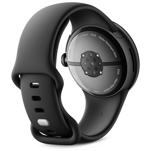 TELUS Google Pixel Watch 3 41mm Matte Black Aluminum Case with Obsidian Active Band - Monthly Financing