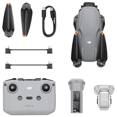Drone quadricoptère Air 3S avec caméra et manette de DJI - Gris
