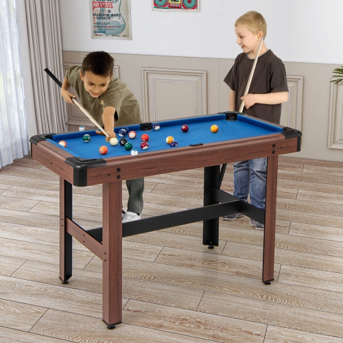 Table de billard de 48 po de Costway pour enfants et adultes avec ensemble complet de balles 2 queues de billard 2 craies