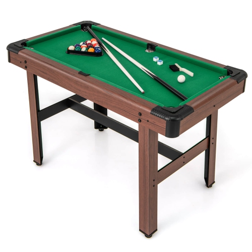 COSTWAY  48" Pool Table for Kids & Adults With Full Set Of Balls 2 Cue Sticks 2 Chalks