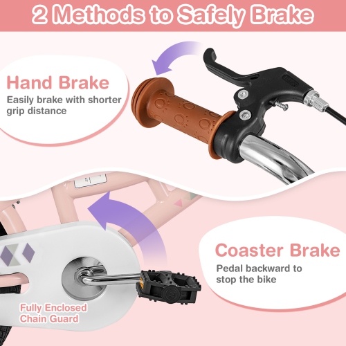 Gymax 16'' Kids Bike w/ Height Adjustable Handlebar Seat Basket Bell Training Wheels