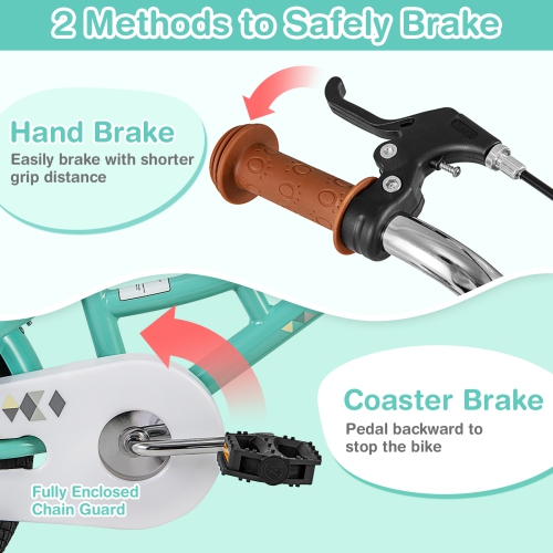 Gymax 16'' Kids Bike w/ Height Adjustable Handlebar Seat Basket Bell Training Wheels