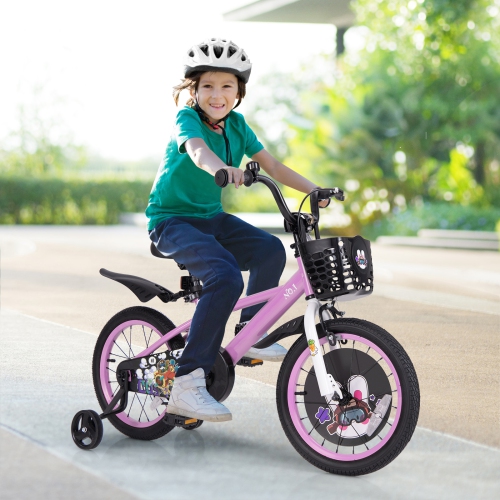 Gymax 16'' Kid's Bike for 4-7 w/ Height-Adjustable Handlebar & Saddle Handbrake