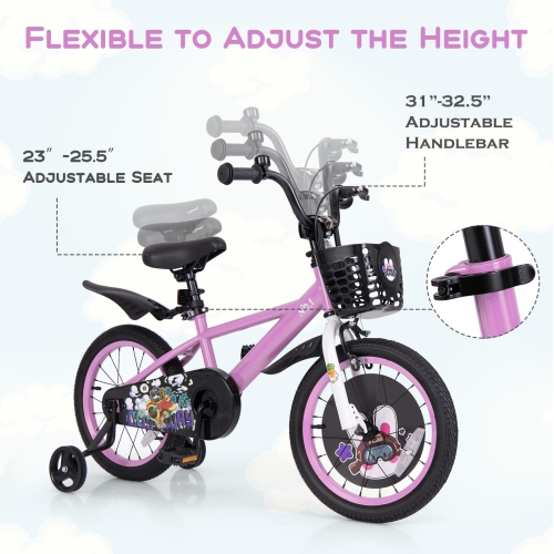 Gymax 16'' Kid's Bike for 4-7 w/ Height-Adjustable Handlebar & Saddle Handbrake