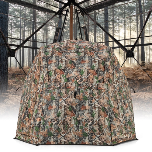 Gymax 3 in 1 Multifunctional Hunting Blind w/ Skylight Roof Cover Carrying Bag stakes