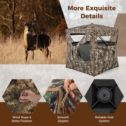 Gymax 3 in 1 Multifunctional Hunting Blind w/ Skylight Roof Cover Carrying Bag
