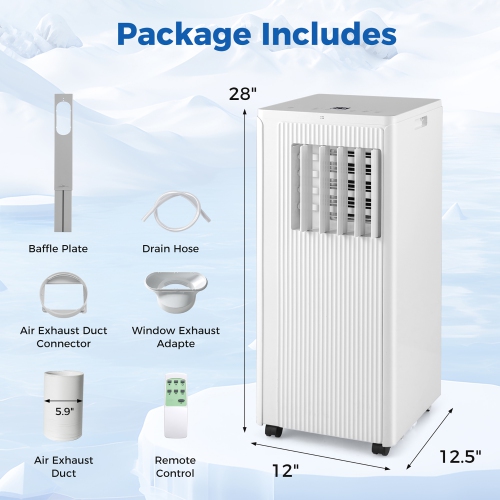 Gymax 10000 BTU 4-in-1 Portable Air Conditioner Standing Air Cooler w/ Fan & Dehumidifier