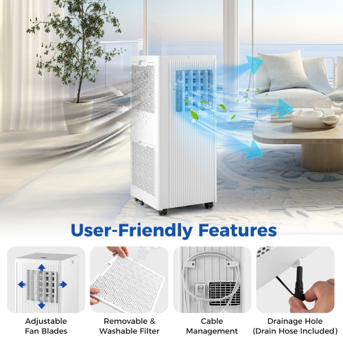 Gymax 10000 BTU 4-in-1 Portable Air Conditioner Standing Air Cooler w/ Fan & Dehumidifier