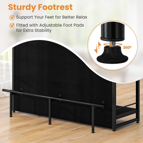 Gymax Industrial Kitchen Island Bar Table 4-Tier Storage Shelf Wine Rack Glass Holders