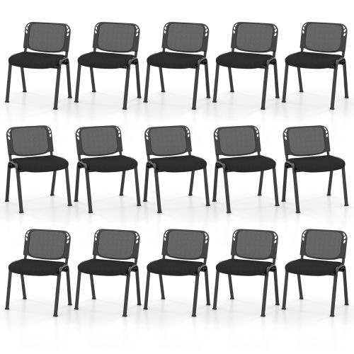 GYMAX  Mesh Conference Room Chairs Set Of 15 W/ Upholstered Fabric Seat for Home Office