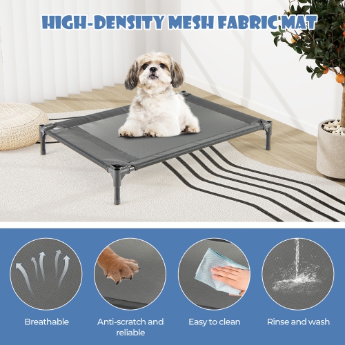 Gymax 36'' Elevated Dog House for Small Breeds Large Pet House w/ Ventilated Windows