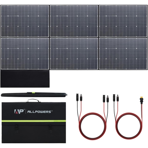 ALLPOWRES  Allpowers Sp039 600W Monocrystalline Portable Solar Panel Waterproof Ip67 
