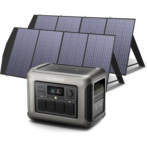 ALLPOWERS R1500 Portable Power Station with 2 x SP033 Solar Panel