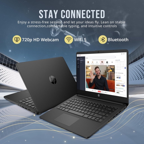 HP Stream 14" HD BrightView Laptop, Intel Celeron N4120, 288GB Storage, 16GB RAM, Intel UHD Graphics, HD Webcam, Win 11 S, Black