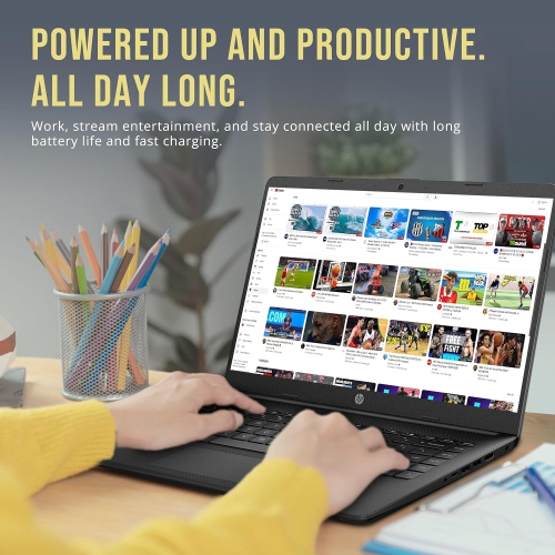 HP Stream 14" HD BrightView Laptop, Intel Celeron N4120, 288GB Storage, 16GB RAM, Intel UHD Graphics, HD Webcam, Win 11 S, Black