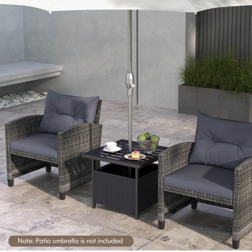 Patio avec table d'appoint en osier de résine de Costway pour patio et terrasse