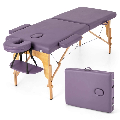 COSTWAY  84" Portable & Foldable Massage Salon Spa Facial Care Tattoo Bed With Carrying Bag